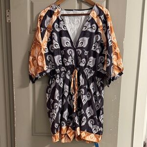 Cupshe Black and Orange Leaf Print Jumpsuit